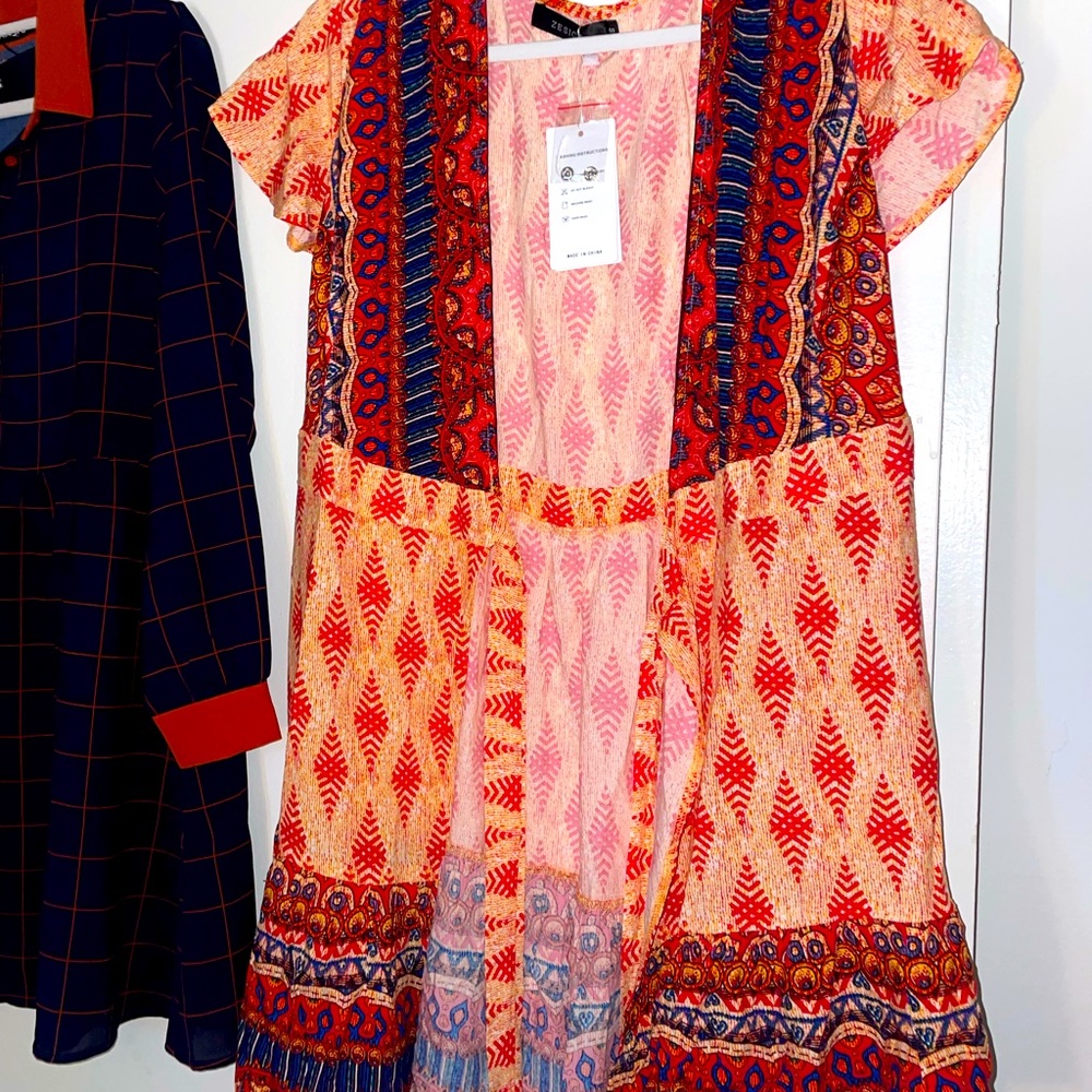 Orange wrap dress